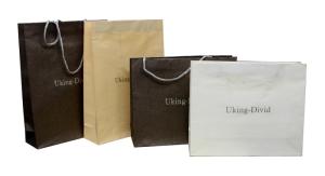 Wholesale OEM Colorful Uking Divid 180g Recycle Paper Carrier Bag With Stamped / Embossed Logo from china suppliers