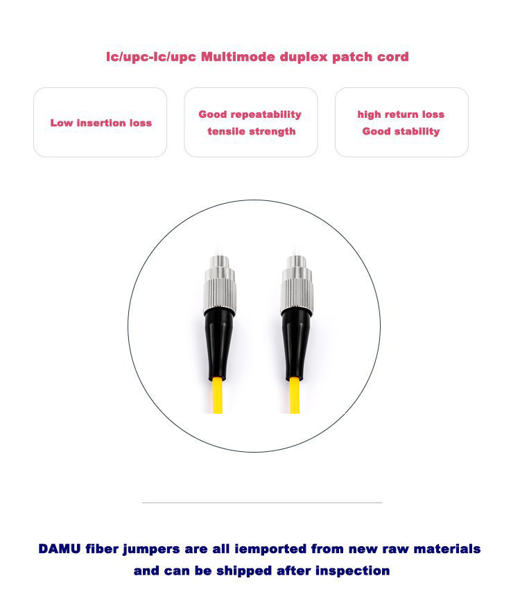 PVC LSZH 3.0mm Fiber Optic Patch Cord Single Mode Fc-Fc