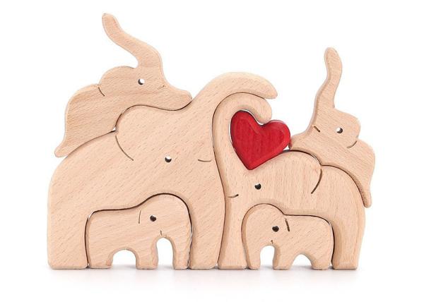 Eco-friendly Wooden 3D Building Blocks Creative Art Gift Home Ornament