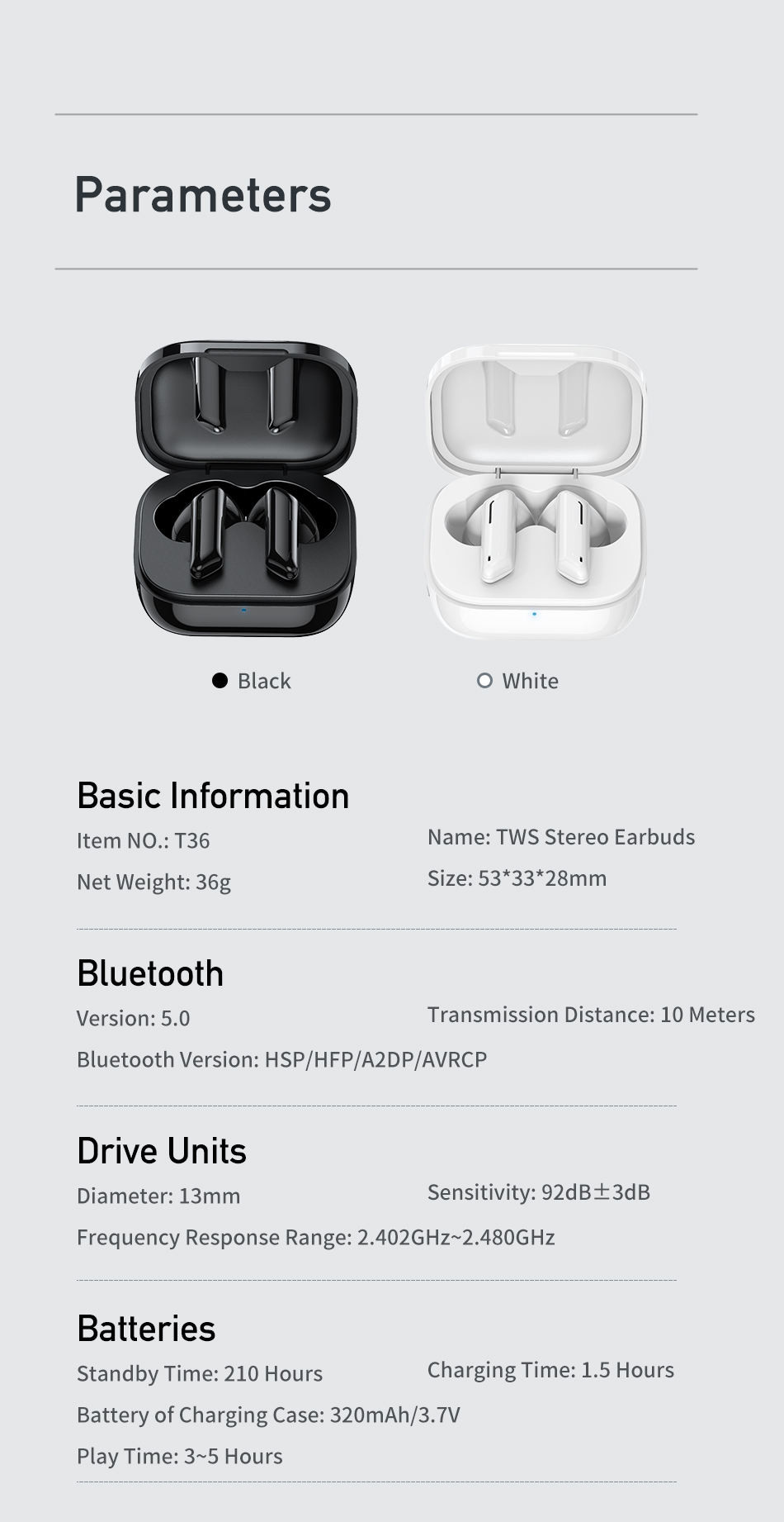 Hot Selling TWS True Wireless Earphone Mini Touch Control Model Earbuds with Charging Case