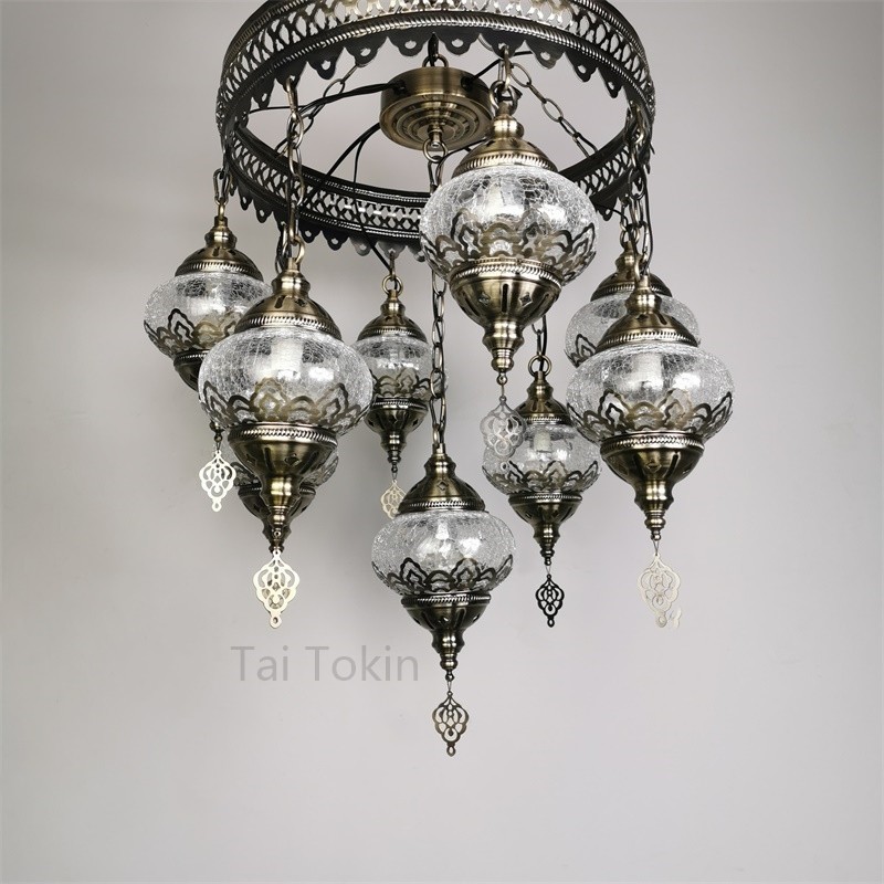 Mediterranean style chandelier light handmade mosaic big turkish lamps(WH-DC-22)