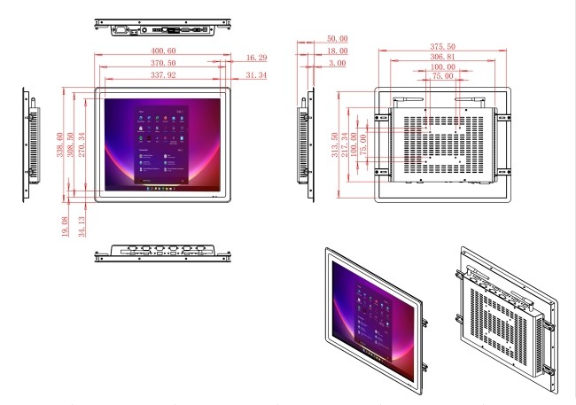 17-Inch Versatile Windows Screen for Industrial Equipment and Security Monitoring