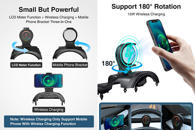 Digital Cluster Tesla Model Accessories 2.1 Inch Tesla Model 3 Dashboard LCD Screen