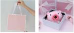300gsm Ribbon UV Coating CMYK Recycled Paper Gift Boxes