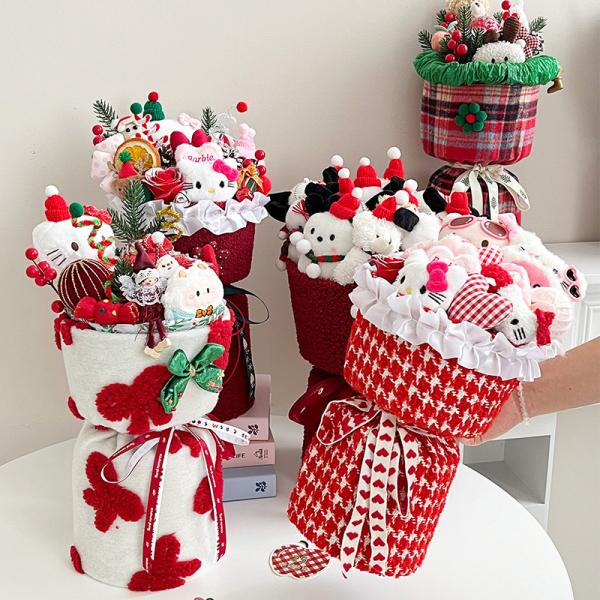 Christmas Plush Fabric Doll Finished Bouquet Christmas Eve Gift Birthday Present