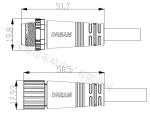 M15 Electrical Wire Connector Ip66 Male For Led Outdoor Lighting