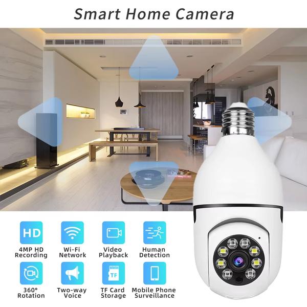 App Network Video recording Wireless NVR Wifi Camera Cctv Camera Bulb camera HD 4MP With Night Vision