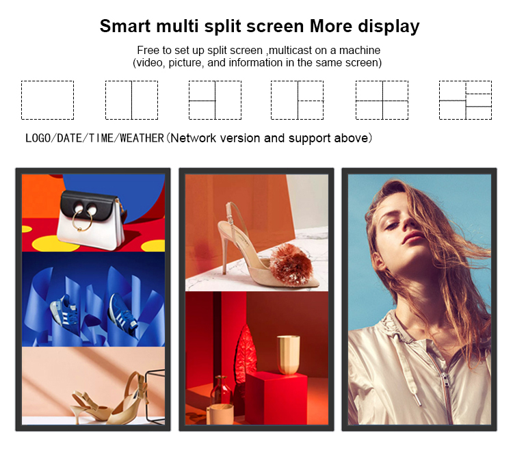 75 Inch Wall Mounted Digital Signage TFT Type 450CD/M2