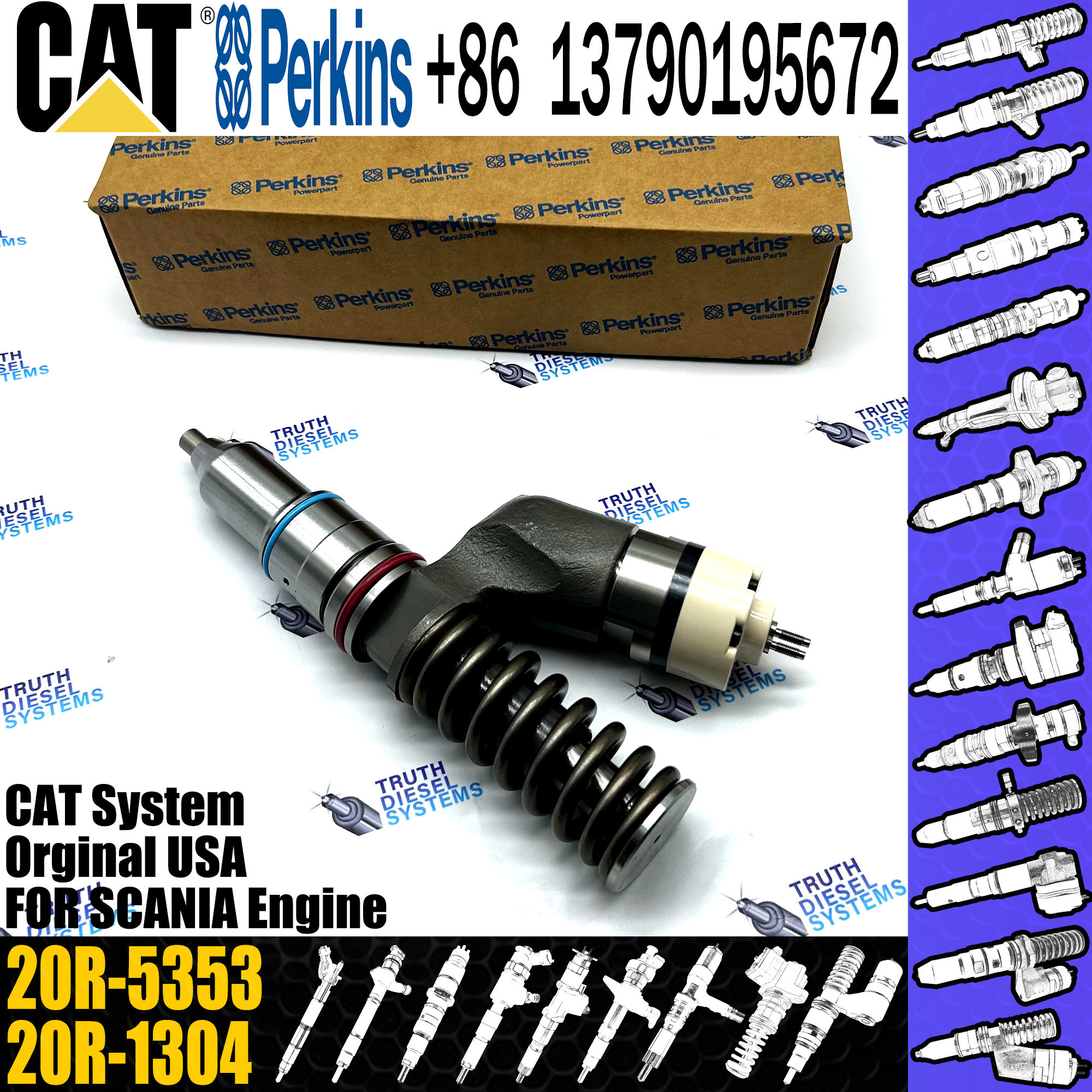 Common Rail Injector C15 C18 Engine Parts Fuel Injector 20R-1304 20R-2284 20R-2285 20R-5353 20R-1308 For C-Aterpillar