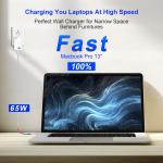 20V 65w 3.25A GaN Fast Charger USB A / USB C Fast Charging Travel Adapter