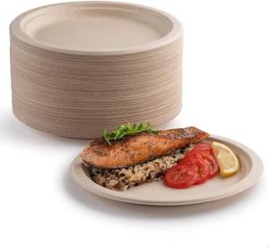 Wholesale Bagasse Kraft Paper Plate Biodegradable For Dinner Party Restaurant from china suppliers