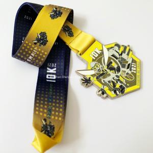 Wholesale 2.25inch 2.5inch Sports Hexagon Custom Medals Yellow Custom Gold Medals from china suppliers