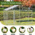 Outdoor Dog Kennels for Large Dogs with Roof, Heavy Duty Metal Dog Enclosures
