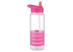 Silicon Band Plastic Straw Sports Water Bottle 750ml Capacity Impact Resistant