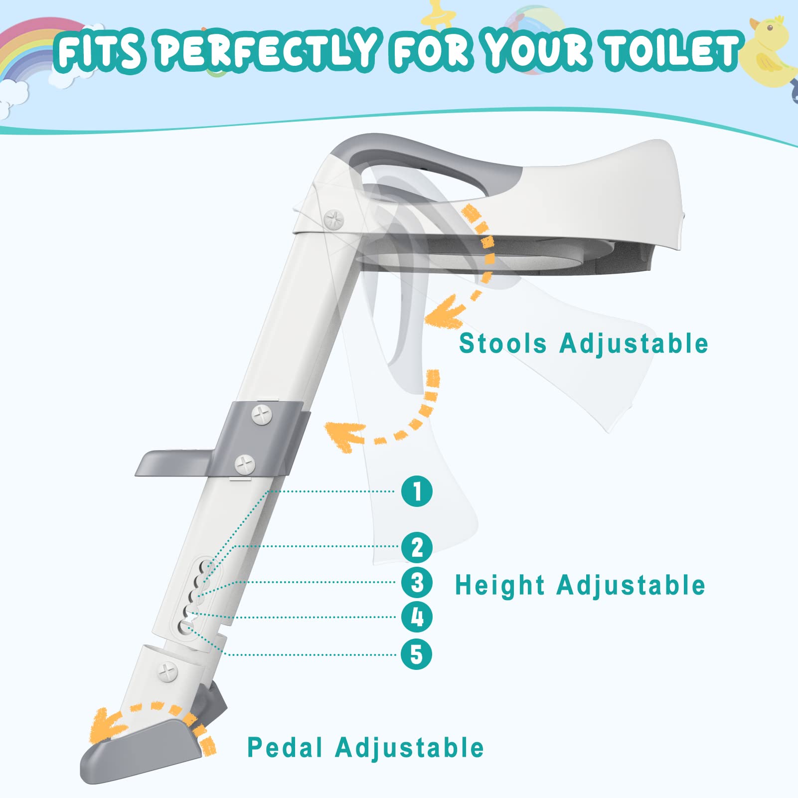 PP Plastic Children Potty Training Seat With Step Stool OEM&ODM Acceptaple