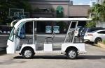 White 8 Passenger's Shuttle Bus 48V 4KW Electric Sightseeing Vehicle Car