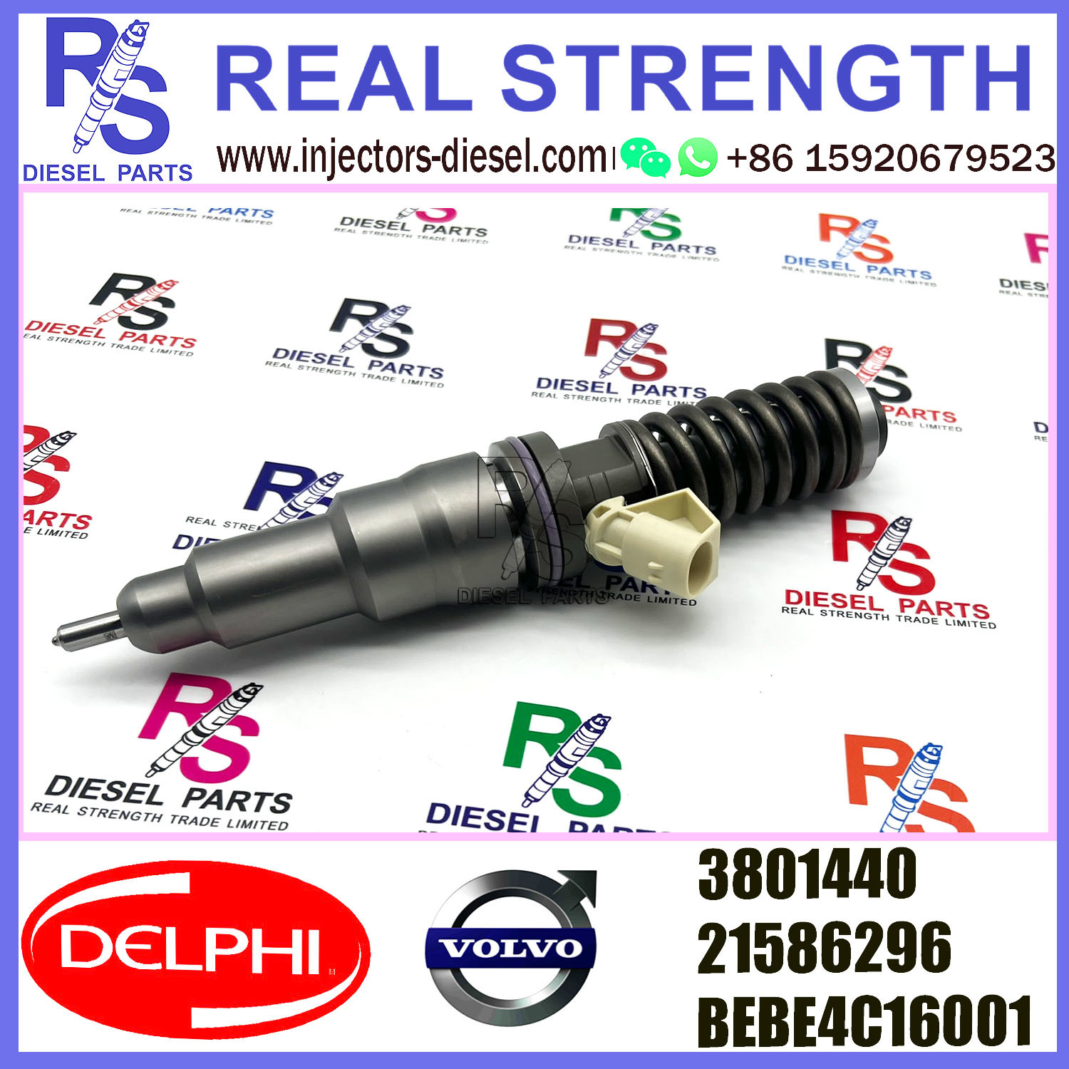 V-O-L-V 2pin injector21586296 3801440 Diesel pump Injector DELPHI BEBE4C16001 for 9.0 LITRE INDUSTRIAL