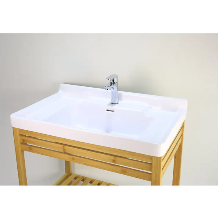 Sustainable Bathroom Bamboo Vanity Sink Cabinet Customized