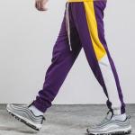 Side Striped Printing Mens Leisure Pants / Gym Casual Sports Pants Quick Dry