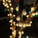 Darknessbreak Warm White Solar Sakura lishts 50 LED Blossom Flower String Light