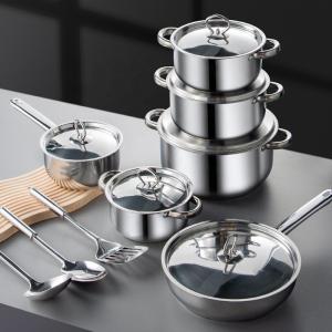 Wholesale Multifunction Kitchen Housewares Kitchen Pots And Pans Set Ollas Stainless Steel 15pcs Cooking Cookware Set from china suppliers