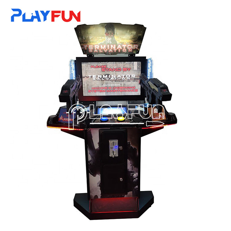 Coin operated arcade gun shooting 32 LED Terminator video shooting game machine