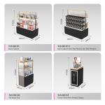 Skincare Store Display Rack Black&Gold Wooden Display Stand With Light -box For