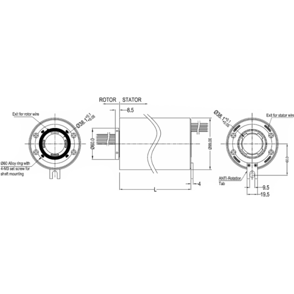 Multi Circuit Through Bore Slip Ring For Military Devices / Radar Antennas / Robotics