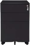 3 Drawer Black Mobile Metal File Cabinet With Anti-Tilt Mechanism