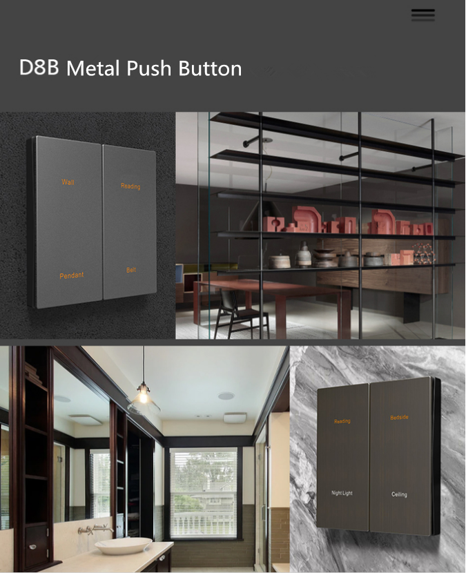 RS485 Modbus Smart Home Wall Light Switch Push Button 3 Keys
