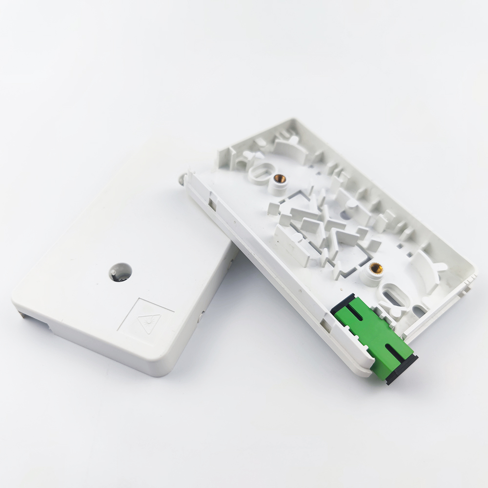 2 Cores SC APC Plastic Fiber Optic Faceplate Socket Panel for Indoor Network FTTH Cables