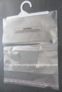 China Small Clear PP Poly Bags With Hangers For Apparel / Clothing / Dress on sale