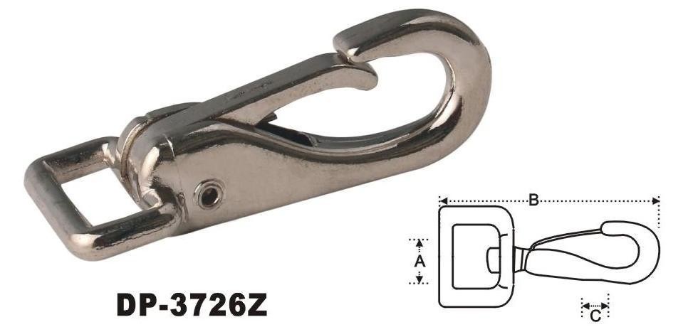 Zinc diecast square eye fix snap hook