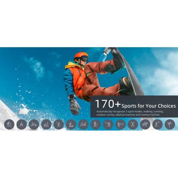 DM76 Outdoor Sport Smart Watch GPS Ultra-thin 1.32'' AMOLED BT Call 50M Waterproof Compass Heart Rate Reloj Smartwatch