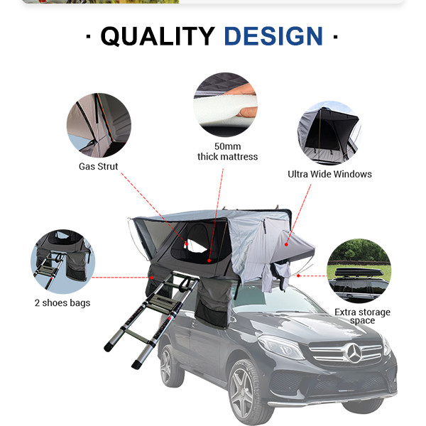 Customized Professional Abs Hard Shell Roof Top Tents Side Folding Camper Van Roof Tent