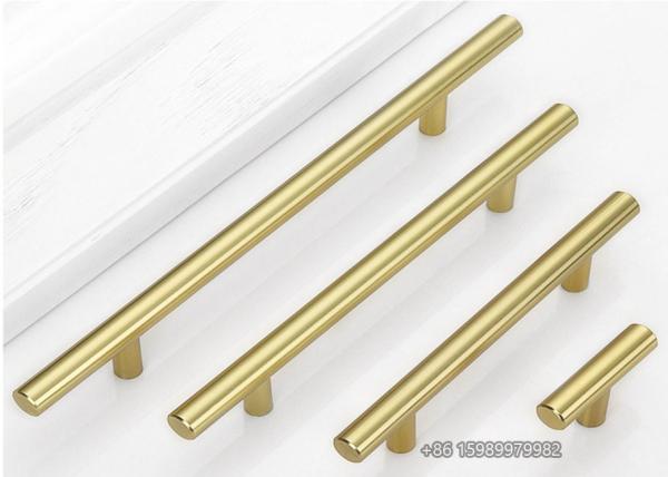 Corrosionproof Stainless Steel Kitchen Cabinet Handles , Gold T Bar Kitchen