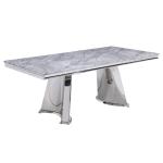 Luxury Modern 200cm Grey Marble Top Dining Table 78inchx39inchx30inch