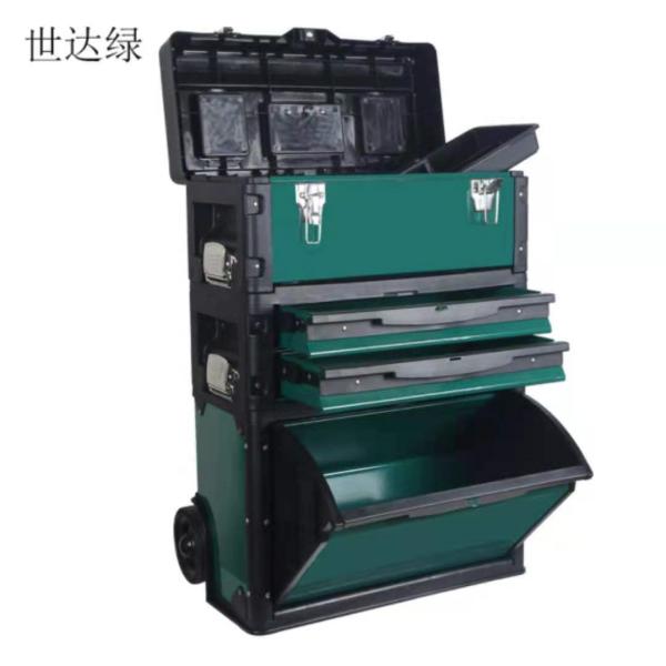 Red Color Wheel Trolley Tool Box With Three Drawers, Customized Cheap Price Tool Box For Hardware