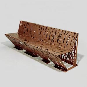 Wholesale Latest Design Outdoor Street Furniture Corten Steel Crossed Benches from china suppliers