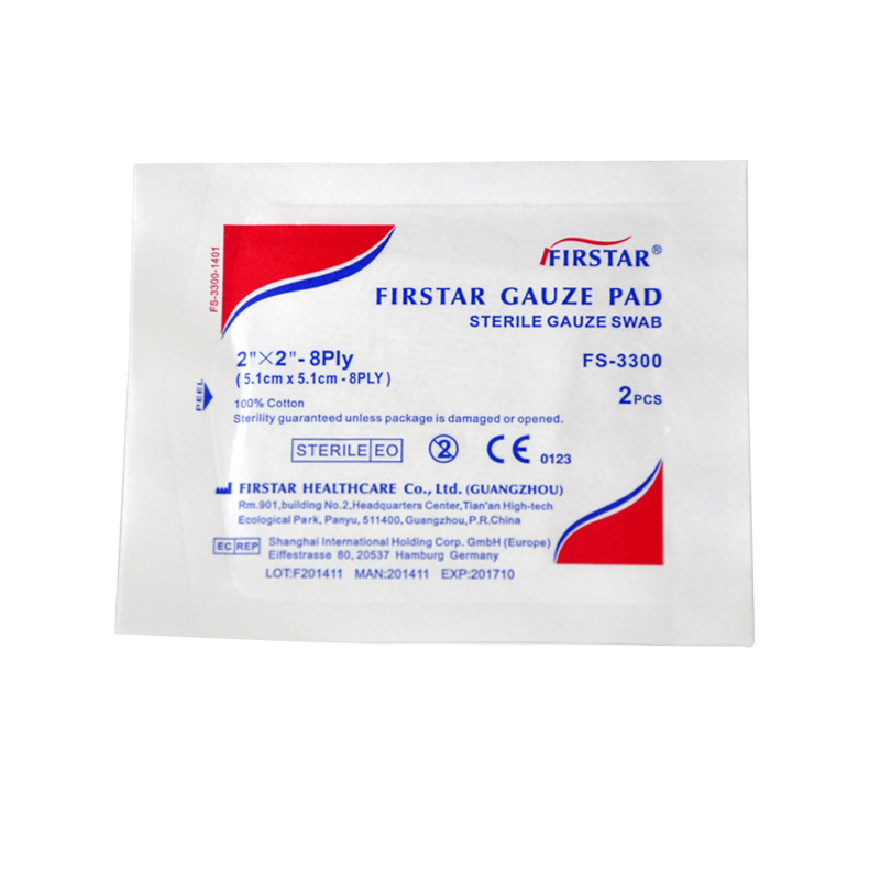 First Aid Supplier Medial Disposable Sterile Gauze Swabs 10x10cm 8ply