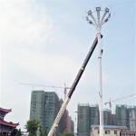 H20m Conical Tubular Flood outdoor lighting posts with Hot Dip Galvanized Q235