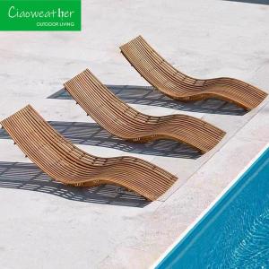 Wholesale Modern Outdoor Furniture Villa Hotel Garden Solidwood Teak Lounge Chair for Terrace Swimming Pool Relaxation from china suppliers