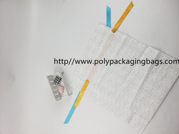 Classic Drawstring Plastic Bags With Ribbon For Christmas Gift / Christmas