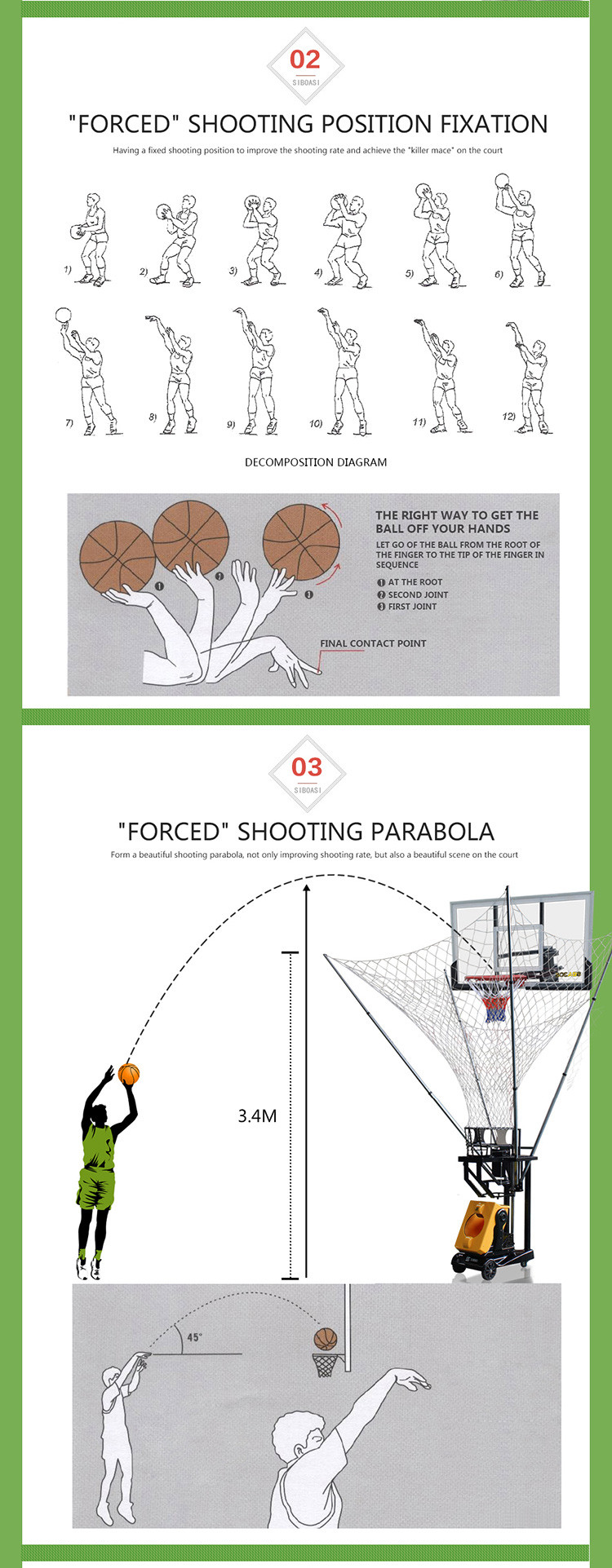 Siboasi Portable Intelligent Basketball Shooting Machine For School Club