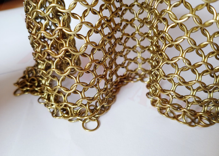Bronze Color Chainmail Wire Mesh Drapery Stainless Steel For Indoor Partitions