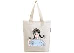 OEM Canvas Tote Shopper Bag Cotton Material With Zipper For Shopping