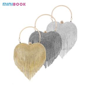 Wholesale Customize Luxury Handbags Minibook Fashion Heart shaped Diamond Clutch for Evening Party from china suppliers