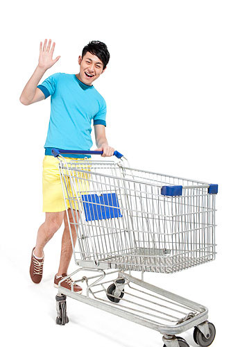 Warehouse / Supermarket Wire Shopping Carts Hand Trolley 1015 X 590 X 1035 mm