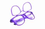 Transparent Purple Plastic Diffraction Glasses , Flip Up Glasses