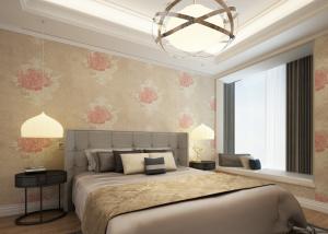 Wholesale Waterproof Apricot Rustic Style House Decoration Wallpaper with Floral Pattern from china suppliers